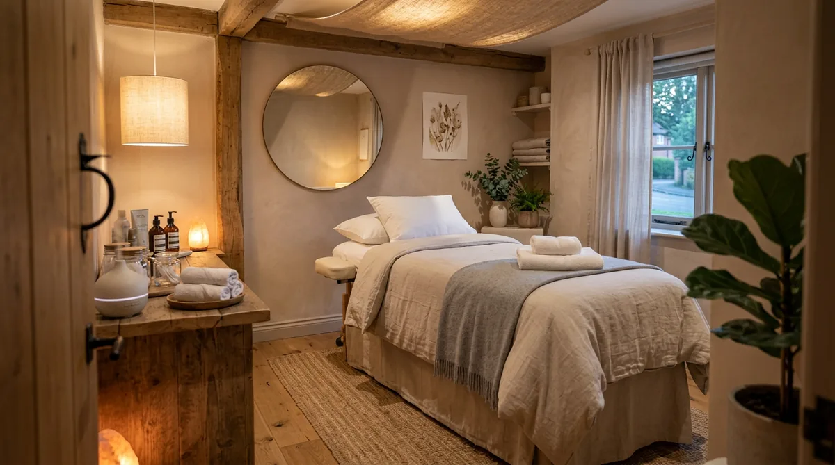 A calm, modern beauty salon treatment room