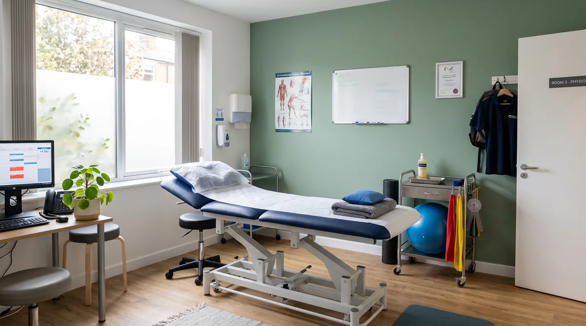 A modern physiotherapy clinic treatment room